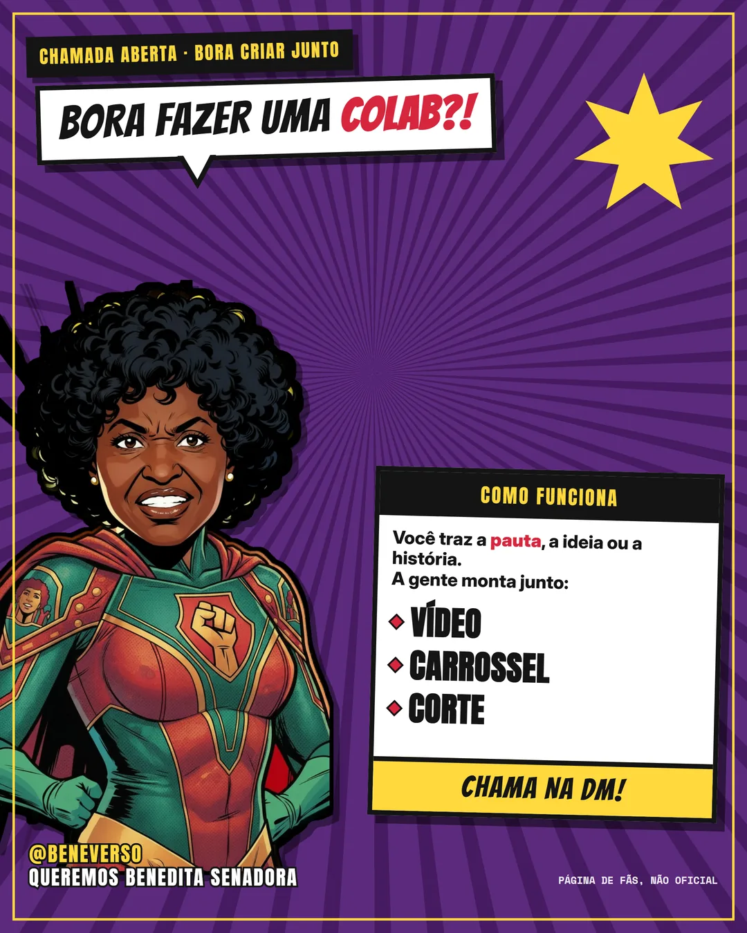 Card 4: Bora fazer uma colab?! — versão heroína