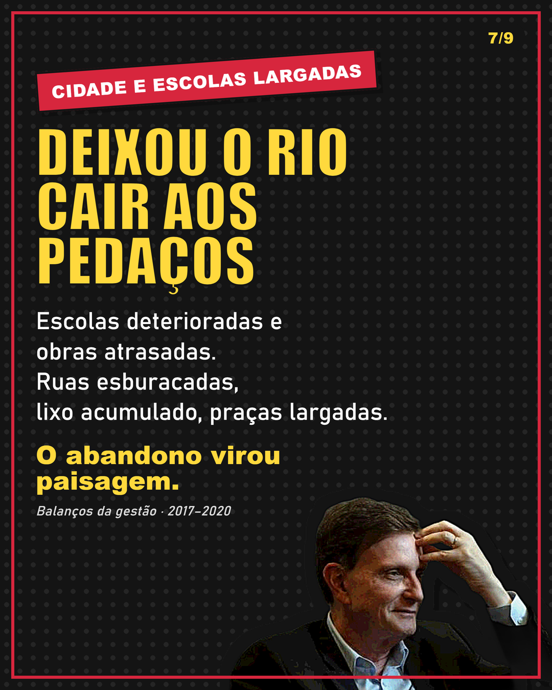 Card 7: Cidade e escolas largadas