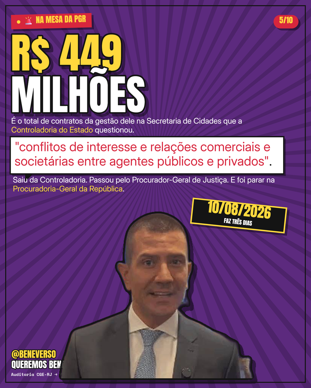 Card 5: R$ 449 milhões na mesa da PGR
